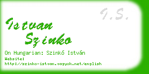 istvan szinko business card