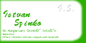 istvan szinko business card